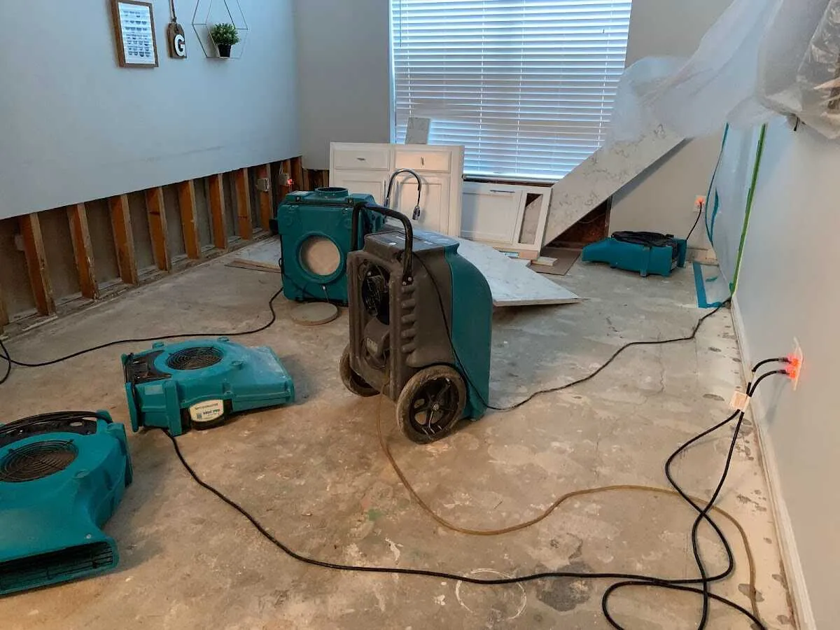 Dehumidifier in flood-cut room for Water Extraction & Removal in Boxborough